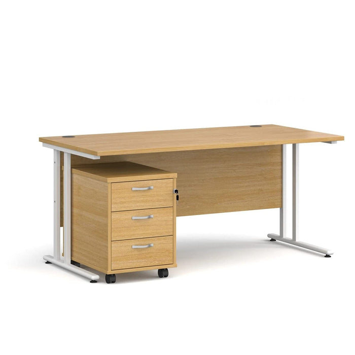 Dams International Straight Desk with 3 Drawer Pedestal SBWH316O 1,600 x 800 x 725 mm