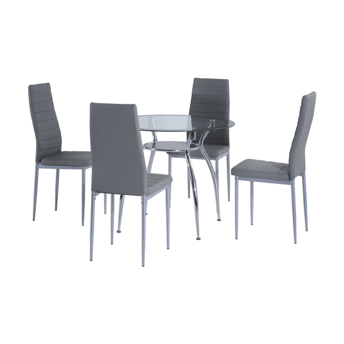 HOMCOM Contemporary Dining Set of 5 Grey