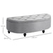 HOMCOM Semi Circle Bench with Rubberwood Legs Grey