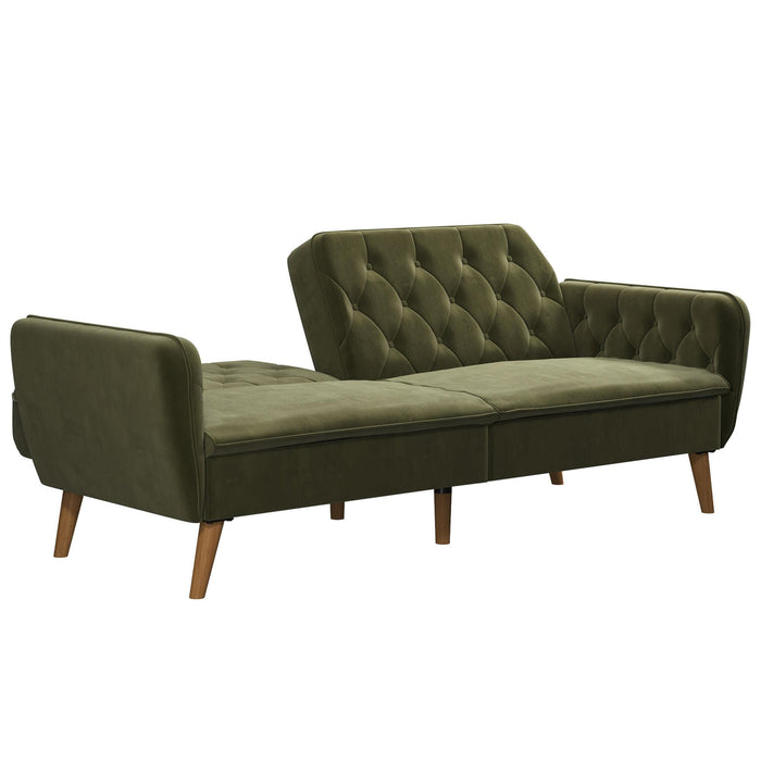 Novogratz 3 Seat Sofa GREEN Velvet 2,108.20 (W) x 850.90 (D) x 825.50 (H) mm