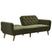 Novogratz 3 Seat Sofa GREEN Velvet 2,108.20 (W) x 850.90 (D) x 825.50 (H) mm