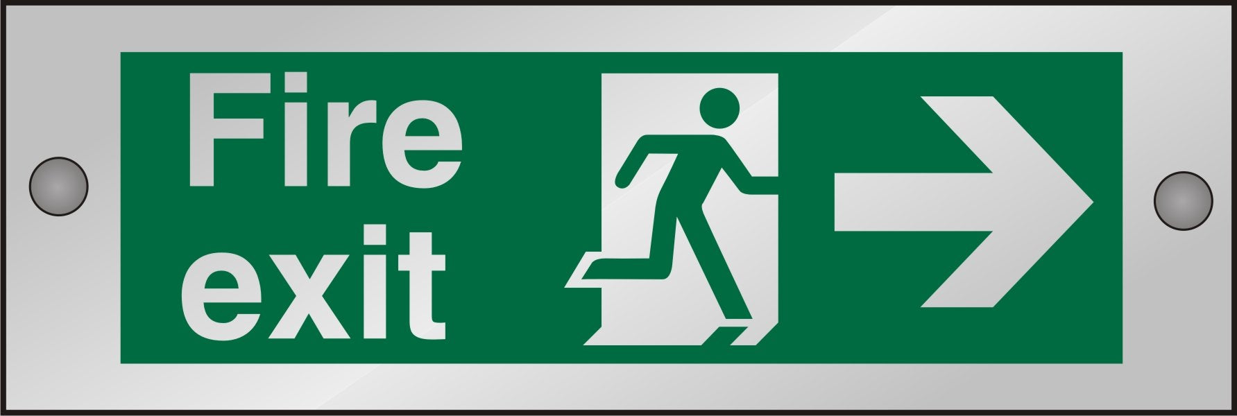 Fire Exit Sign Man Running with Right Arrow Self Adhesive Acrylic Green 10 x 30 cm