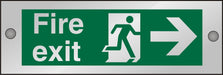 Fire Exit Sign Man Running with Right Arrow Self Adhesive Acrylic Green 10 x 30 cm