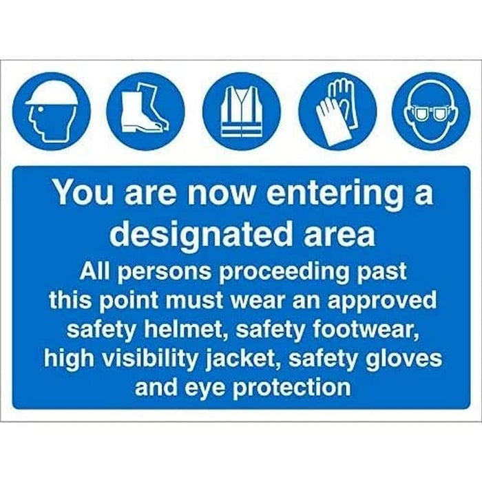 Mandatory Sign PPE Area PVC 30 x 40 cm