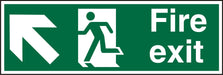 Fire Exit Sign with Up Left Arrow Vinyl 10 x 30 cm