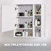 kleankin Mirror Cabinet Glass,MDF (Medium-Density Fibreboard) White 60 x 15 x 65 cm