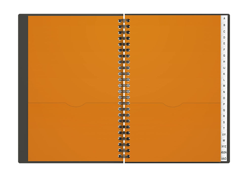 Oxford International A5 Wirebound Black Poly Cover Address Book Ruled 160 Pages