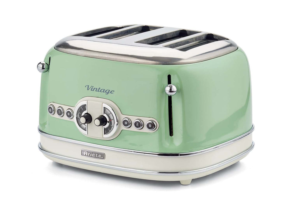 Ariete Toaster 4 Slices Stainless Steel Vintage 1600W Green