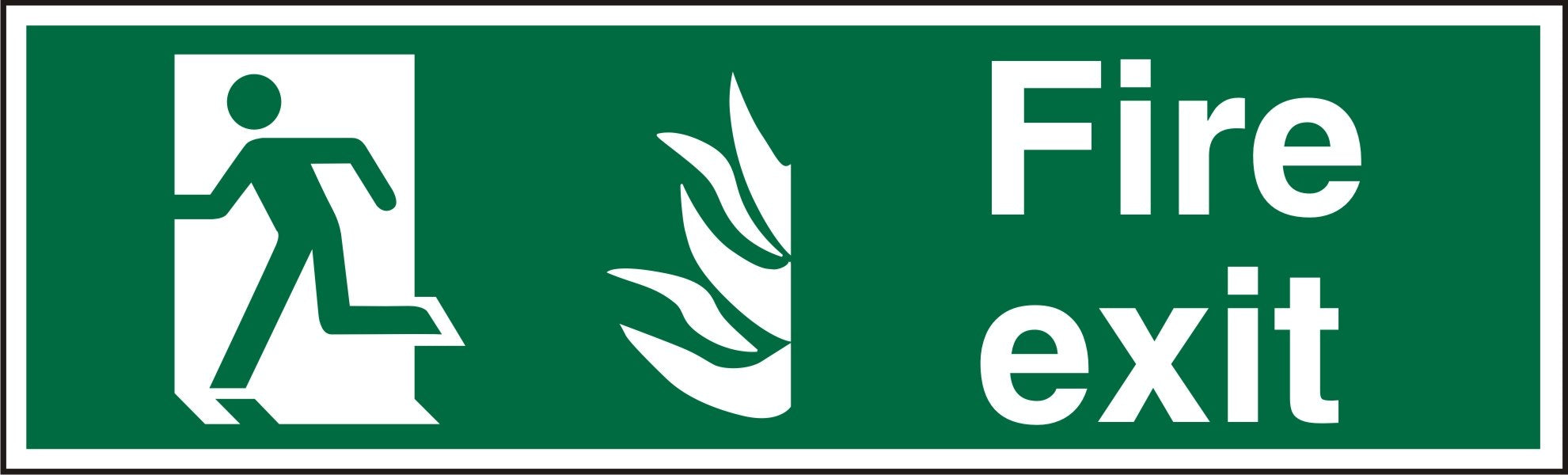 Fire Exit Sign with Left Arrow Self Adhesive Vinyl 15 x 45 cm