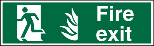 Fire Exit Sign with Left Arrow Self Adhesive Vinyl 15 x 45 cm