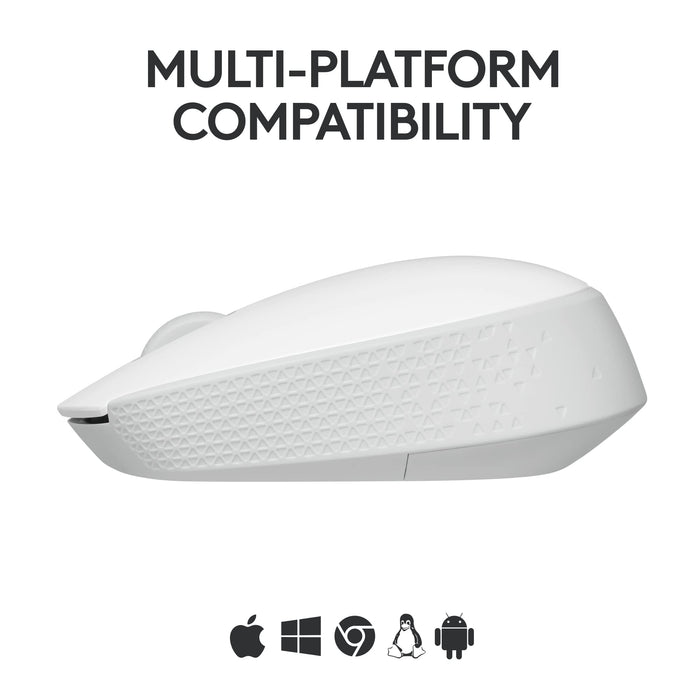 Logitech M171 1000 DPI Ambidextrous RF Wireless Optical Mouse Off White