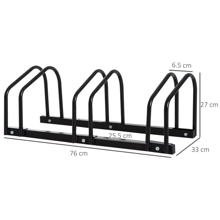 HOMCOM Bike Parking Rack, 95Lx33Wx27H cm, Steel-Black