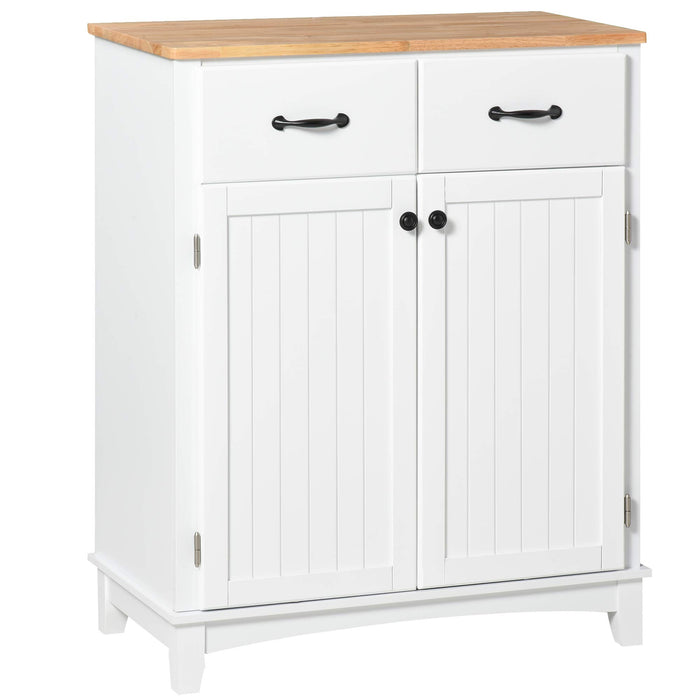 HOMCOM Storage Cabinet White Rubber Wood 400 x 940 mm