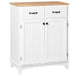 HOMCOM Storage Cabinet White Rubber Wood 400 x 940 mm