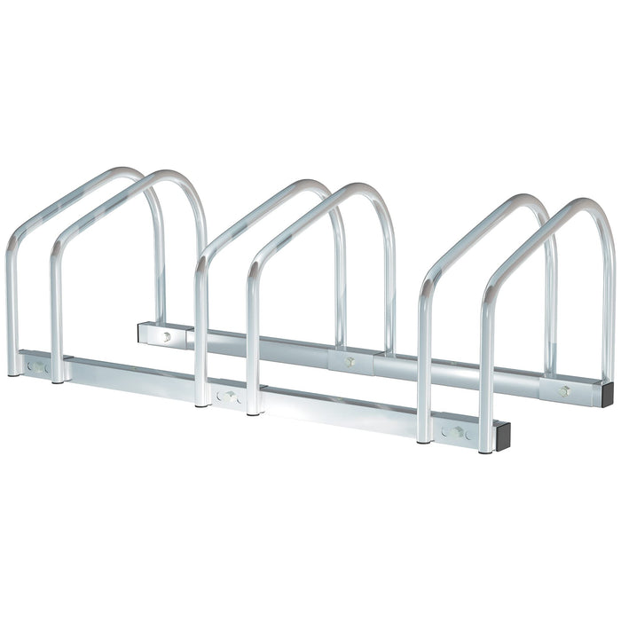 HOMCOM 6-Bike Floor Parking Stand-Silver