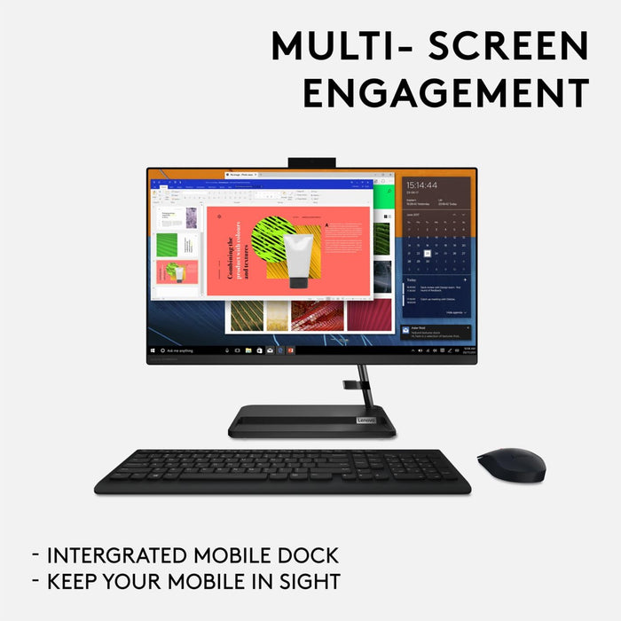 Lenovo IdeaCentre 3 23.8 Inch AMD Ryzen 3 5300U 4GB RAM 512GB AMD Radeon Graphics Windows 11 Home All in One PC