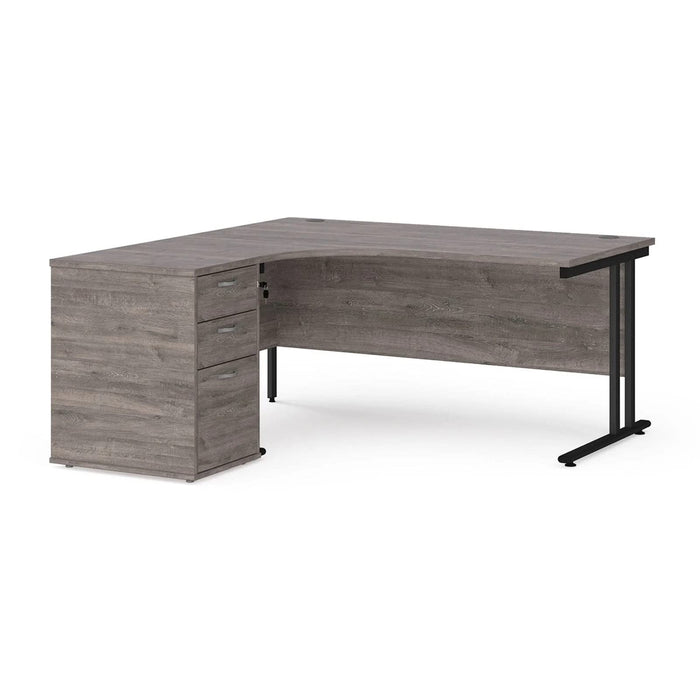 Dams International Desk with Pedestal EBK16LGO 1,600 x 1,626 x 725 mm