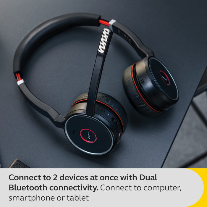 Jabra Evolve 75 SE UC Stereo - Headset - on-ear - Bluetooth - wireless - active noise cancelling - USB - with charging stand - Zoom Certified - for LINK 380a MS