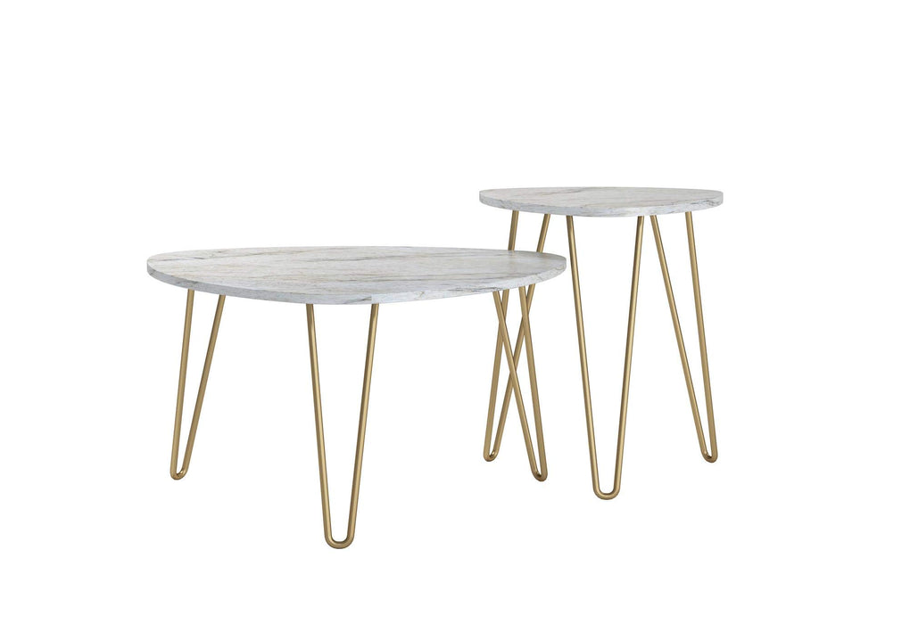 Novogratz Accent tables 7021891COMNUK White Marble 830.6 (W) x 835.7 (D) x 574 (H) mm