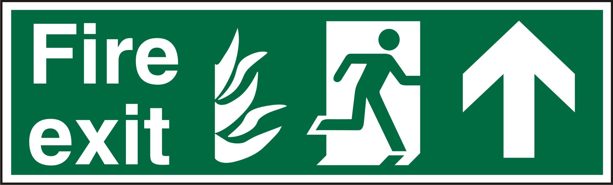 Fire Exit Sign with Up Arrow Self Adhesive Vinyl 15 x 45 cm