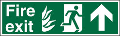 Fire Exit Sign with Up Arrow Self Adhesive Plastic 20 x 60 cm