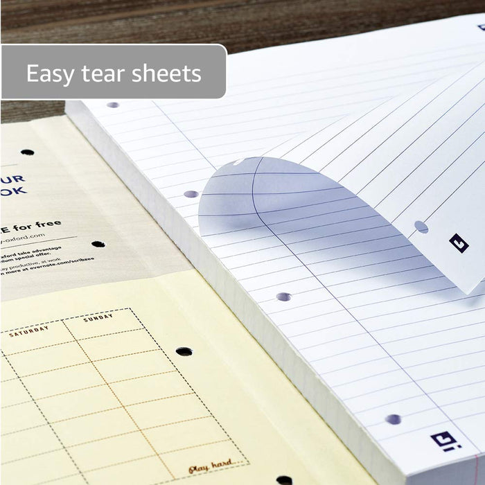 OXFORD Refill Pads Glued A4 Ruled Cardboard Assorted 300 Pages Pack of 3