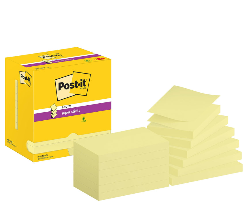 Post-It S/S Z-N 76X127 90S Cylw Pk12