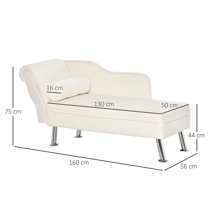 HOMCOM Chaise Longue Cream 560 x 750 mm