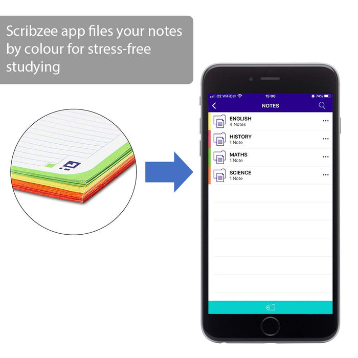 OXFORD Revision Book 400140013 A4+ Ruled Twin Wire Card Assorted Perforated 80 Pages Pack of 3