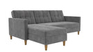 DOREL HOME 3 Seat Sofa GREY CHENILLE Chenille 2,133.60 (W) x 825.50 (D) x 1,536.70 (H) mm