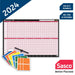 SASCO Day Planner Mounted 2024 Landscape Black, Red English 91.5 x 61 cm
