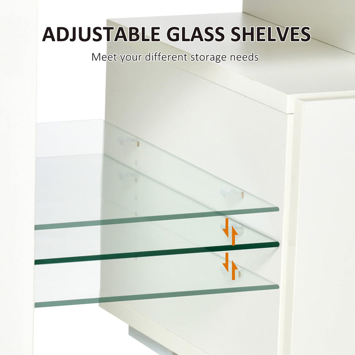 HOMCOM TV Stand MDF (Medium-Density Fibreboard), Particle Board White 130 x 35 x 45 cm