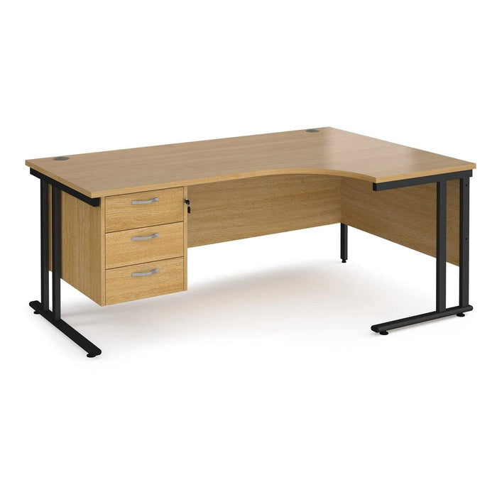 Dams International Right Hand Ergonomic Desk MC18ERP3KO 1,800 x 1,200 x 725 x 800 - 990 mm