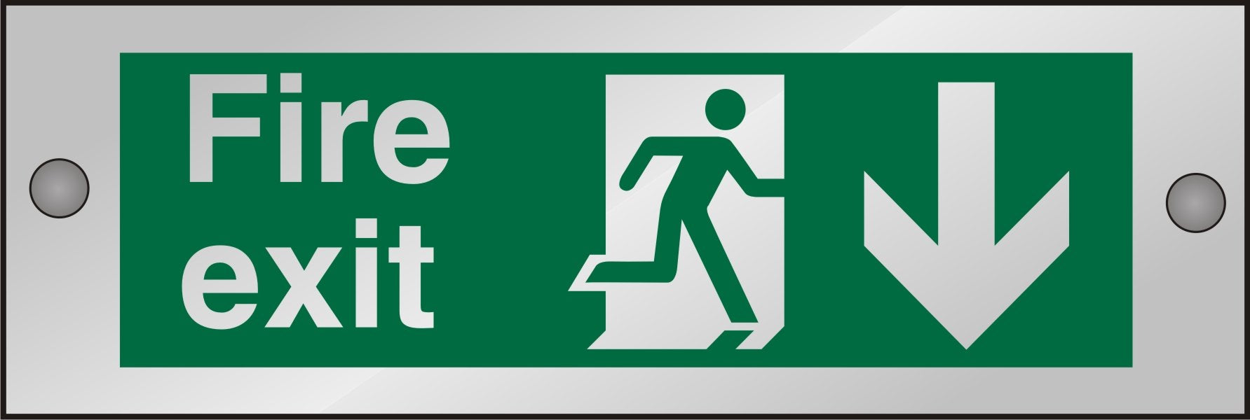 Fire Exit Sign with Down Arrow Self Adhesive Acrylic 10 x 30 cm