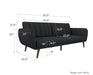 Novogratz 2115629NUK Sofa Beds 2,070 (W) x 800 (D) x 876 (H) mm