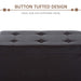 HOMCOM Folding Storage Ottoman Faux Leather Brown
