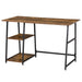 HOMCOM Workstation with 2 Shelves Rustic Brown 600 x 760 mm