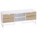 HOMCOM TV Stand Metal,Particle Board White 120 x 39 x 48 cm