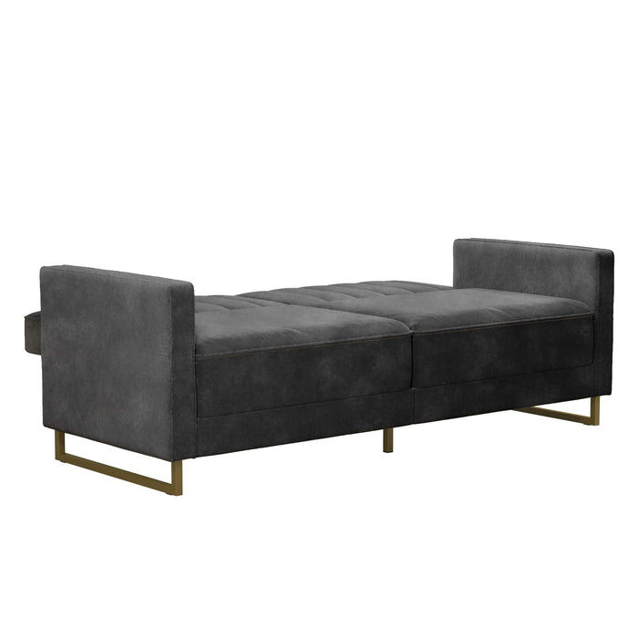 Novogratz 3 Seat Sofa GREY Velvet 1,955.80 (W) x 838.20 (D) x 850.90 (H) mm