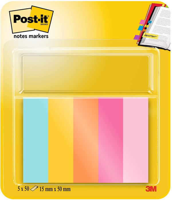 Post-it Notes Markers Page Markers Blue, Orange, Pink, Yellow 5 Pads of 50 Sheets