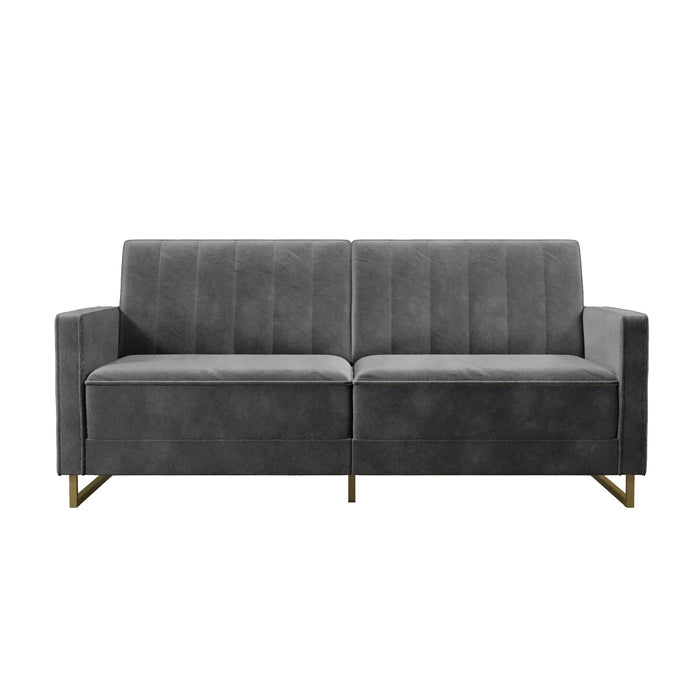 Novogratz 3 Seat Sofa GREY Velvet 1,955.80 (W) x 838.20 (D) x 850.90 (H) mm