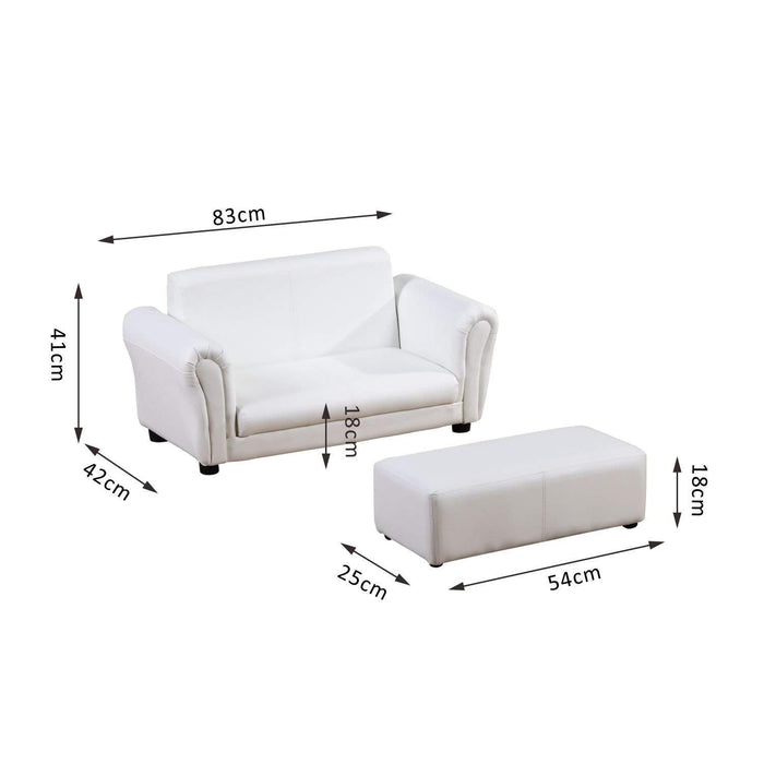 HOMCOM Kids Sofa White 410 x 83 mm