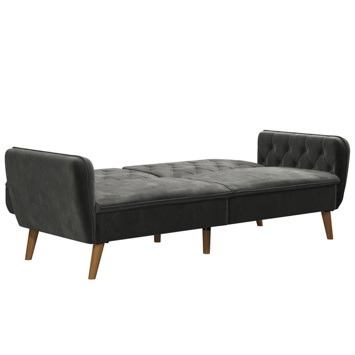 Novogratz 3 Seat Sofa GREY Velvet 2,108.20 (W) x 850.90 (D) x 825.50 (H) mm