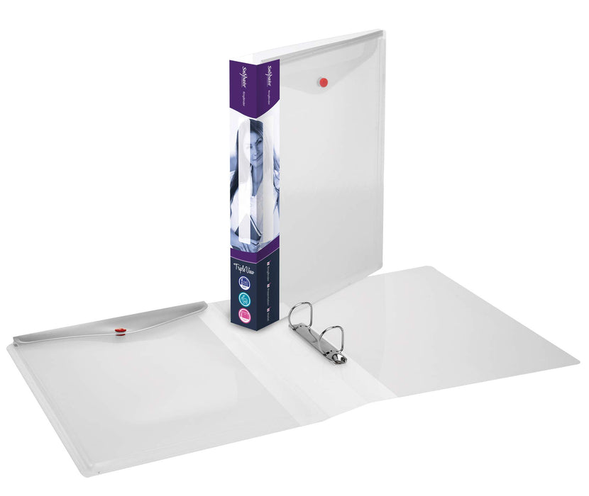 Snopake Ring Binder with Wallet Tripleview Polypropylene A4 2 ring 25 mm Transparent Pack of 5