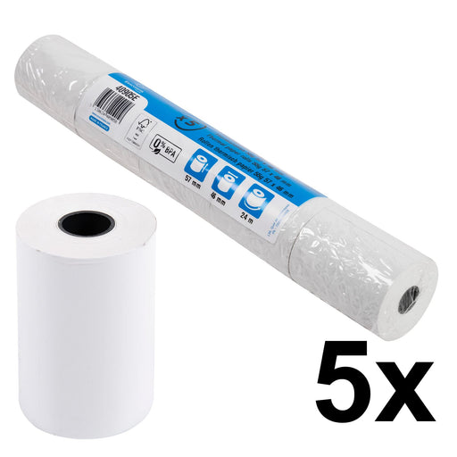 Exacompta Roll for credit card and cash register 40905E 55 gsm 57 mm x 46 mm x 2.4 m White Pack of 5