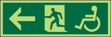 Fire Exit Sign Wheel Chair Left Arrow acrylic 15 x 45 cm