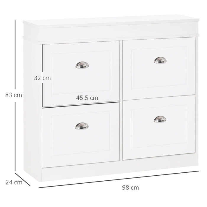 HOMCOM Shoe Cabinet White 240 x 830 mm