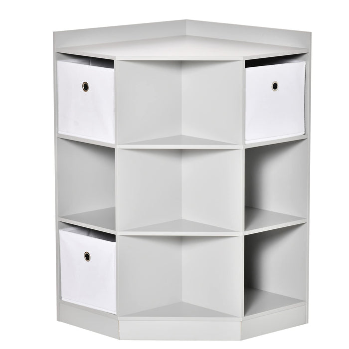 HOMCOM Kids Storage Cabinet 311-044GY Grey 57.4 (W) x 57.4 (D) x 94 (H) mm MDF, Melamine, Non-woven fabric