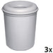 Exacompta Fire-Proof Waste Paper Bin 15L 35 cm Grey Pack of 3