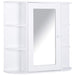 HOMCOM Mirror Cabinet Glass,MDF (Medium-Density Fibreboard) White 66 x 17 x 63 cm